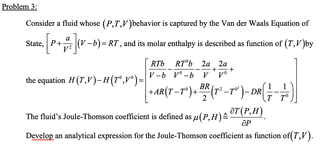 Problem 3 Consider A Fluid Whose P 1 V Behavior Chegg Com