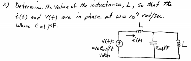 Solved 2 Determine The Value Of The Inductance L So Th Chegg Com