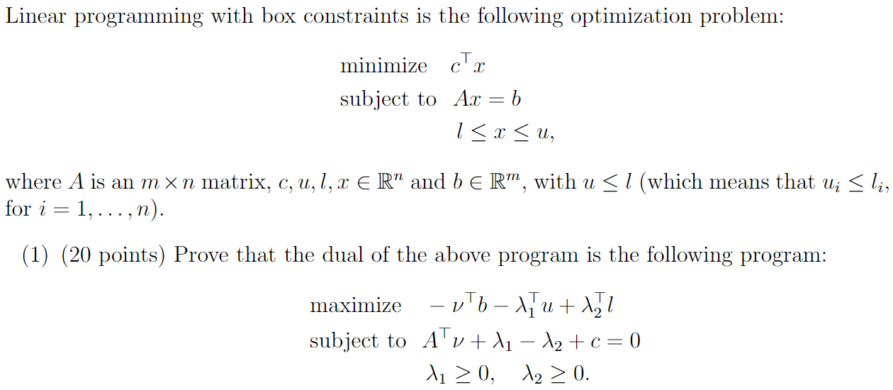 Solved Linear Programming With Box Constraints Is The