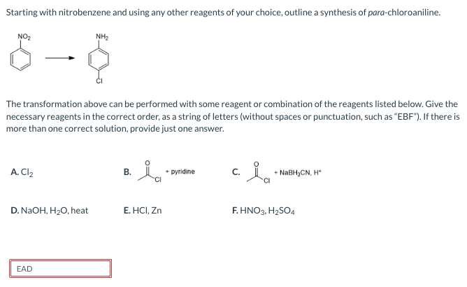 Solved Starting With Nitrobenzene And Using Any Other | Chegg.com