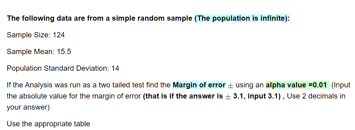Solved The following data are from a simple random sample | Chegg.com