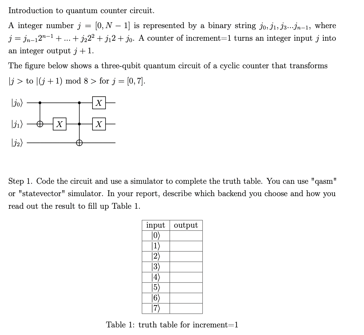 Solved Introduction to quantum counter circuit. A integer | Chegg.com