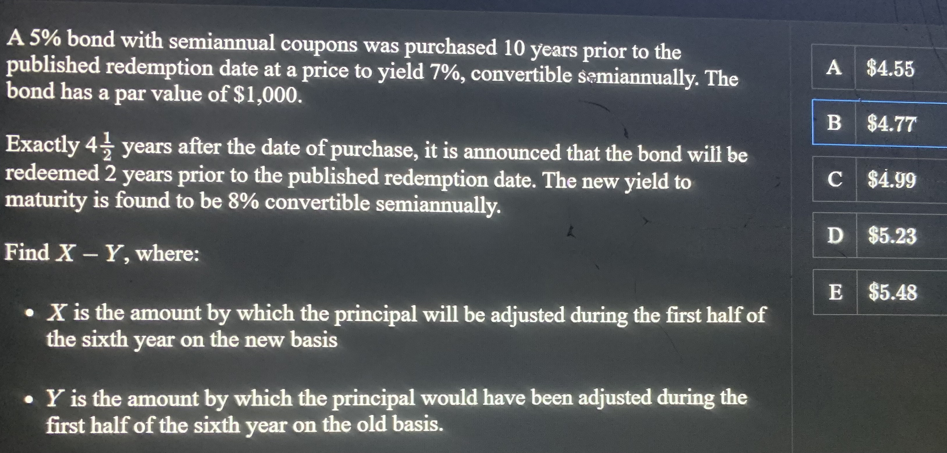 Solved A 5% bond with semiannual coupons was purchased 10 | Chegg.com