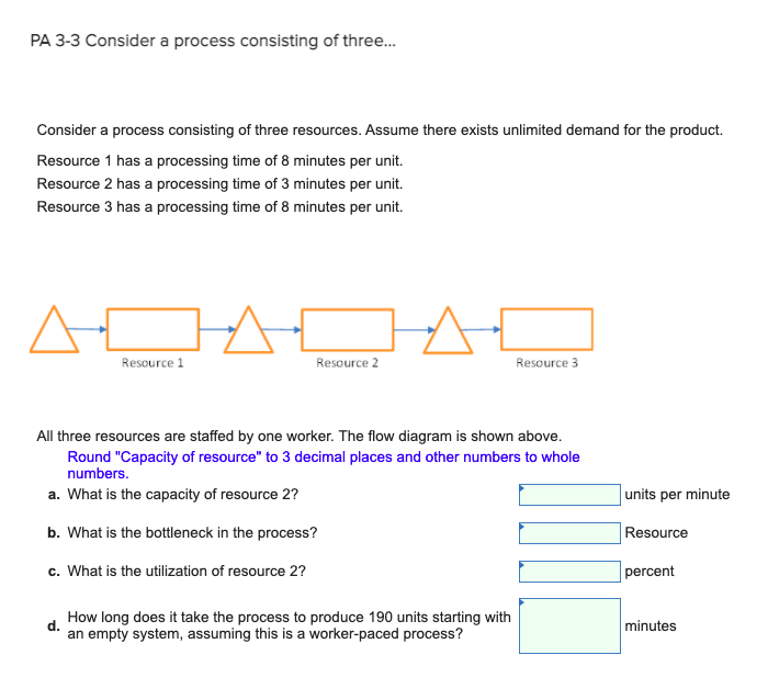 Solved PA 3-3 Consider a process consisting of three... | Chegg.com