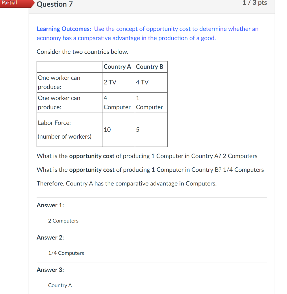 Solved Partial Question 6 1/3 pts Learning Outcomes: Use the | Chegg.com