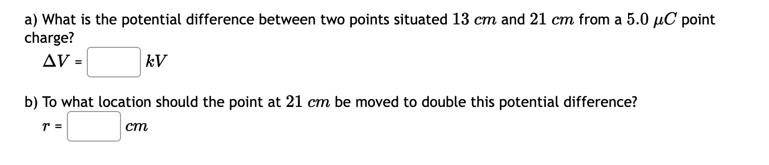 Solved a) ﻿What is the potential difference between two | Chegg.com