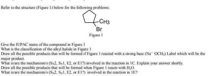 Solved Refer to the structure (Figure 1) below for the | Chegg.com