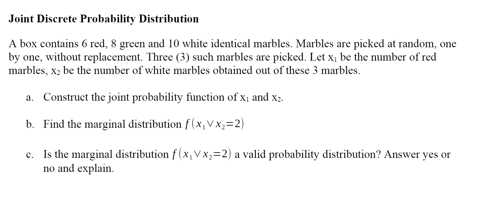 Solved Joint Discrete Probability Distribution A box | Chegg.com