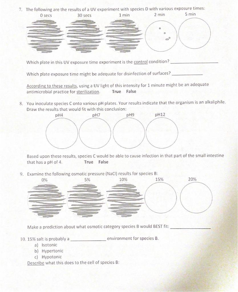 Solved 7. The following are the results of a UV experiment | Chegg.com