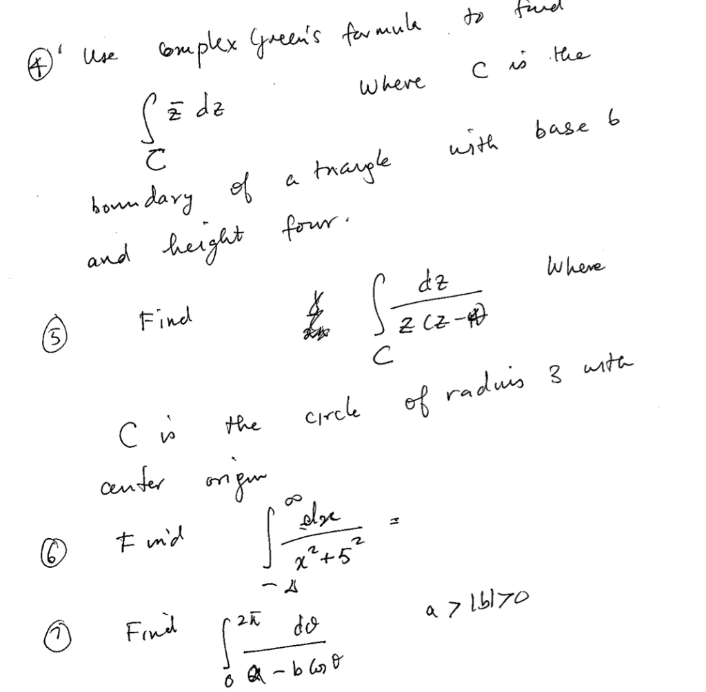 Solved (4)' use complex Green's formule to fwe ∫Czˉdz where | Chegg.com