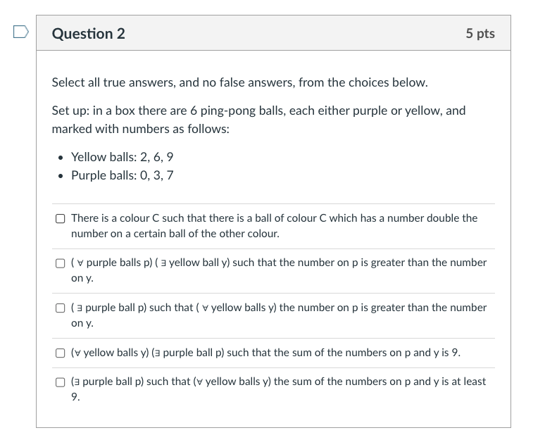Solved Select all true answers, and no false answers, from | Chegg.com