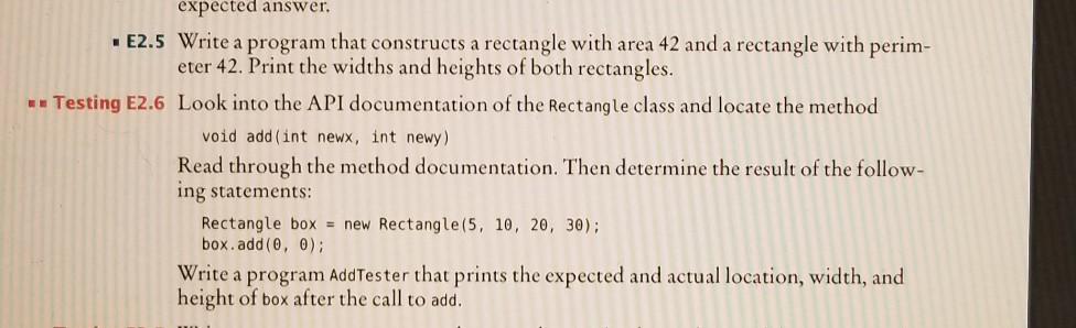 Solved expected answer E2.5 Write a program that constructs | Chegg.com