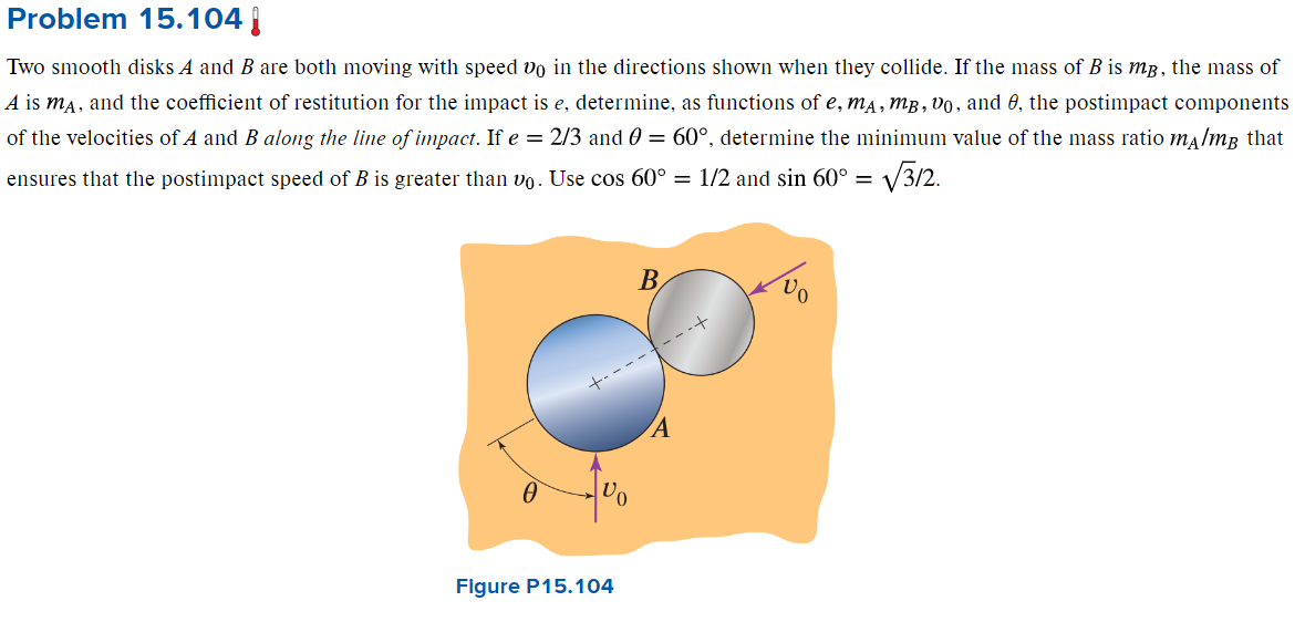 Solved Two Smooth Disks A And B Are Both Moving With Speed | Chegg.com