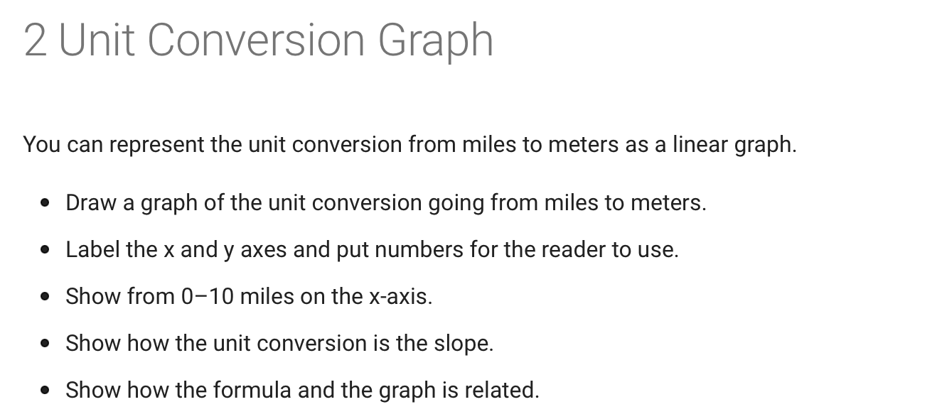 Solved 2 Unit Conversion Graph You can represent the unit | Chegg.com