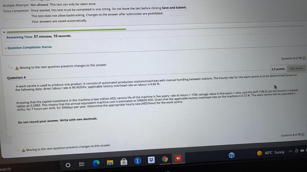 Multiple Attempts Not allowed. This test can only be | Chegg.com