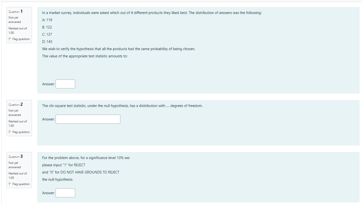 Solved Question 1 Not yet answered Marked out of 1.00 Flag | Chegg.com