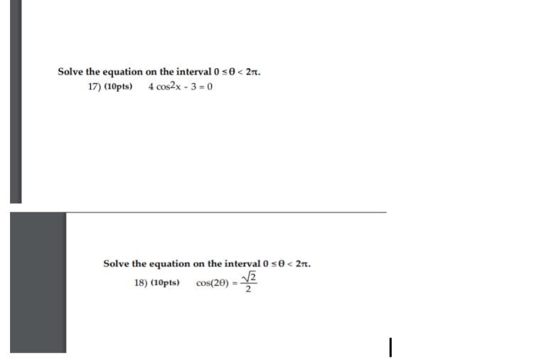 Solved Solve the equation on the interval 0 = 0