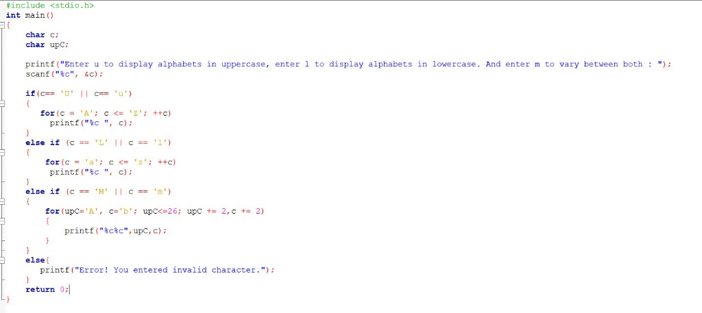 Solved Print the alphabet 3 times: once in all lowercase (a | Chegg.com