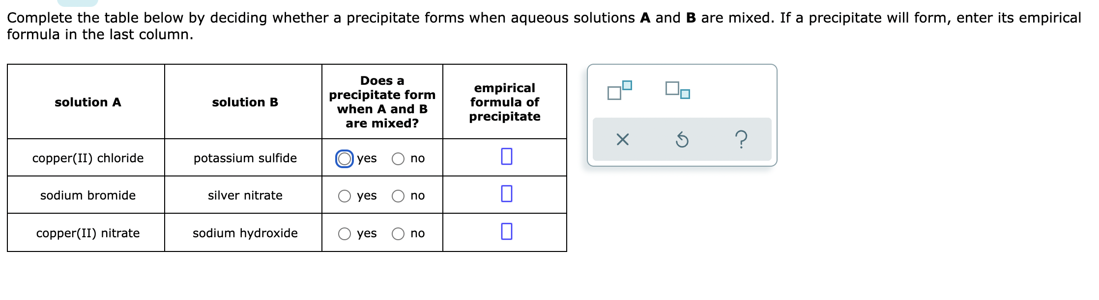 Solved Complete The Table Below By Deciding Whether A | Chegg.com