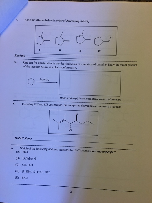 Solved Questions 1 and 2 are based on the following reaction | Chegg.com