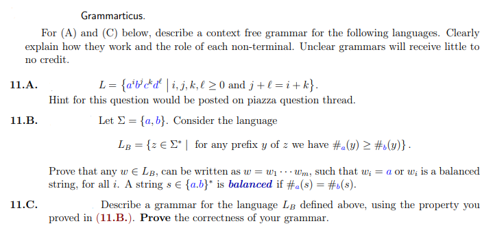 Grammarticus For A And C Below Describe A Co Chegg Com