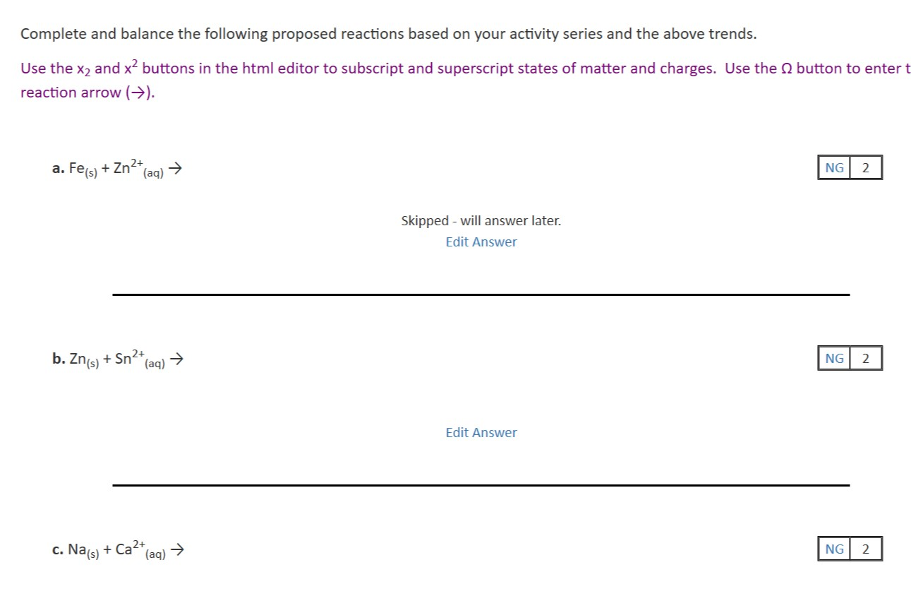 Solved Complete And Balance The Following Proposed Reactions | Chegg.com