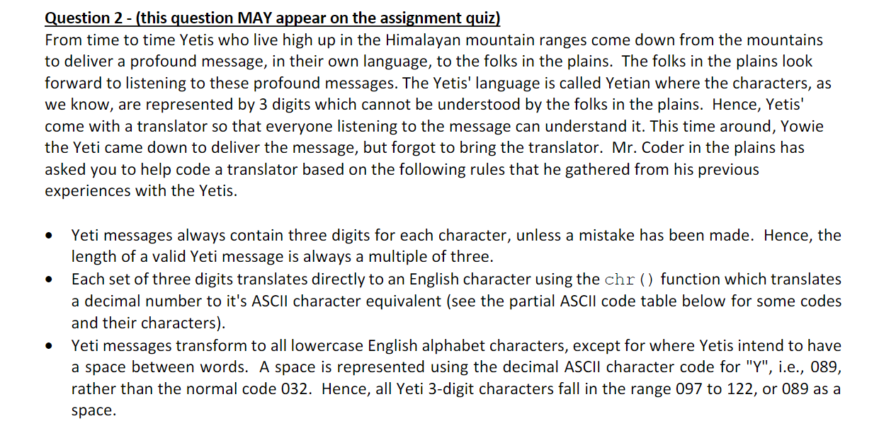 Solved Question 2 - (this question MAY appear on the | Chegg.com