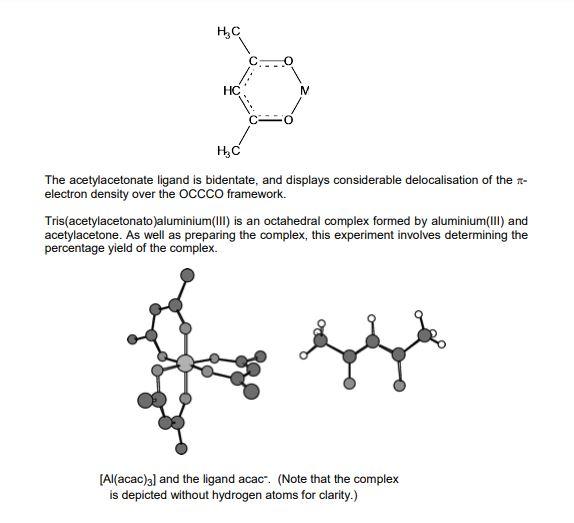 Solved Project 3 Metal Acetylacetonates Acetylacetone | Chegg.com