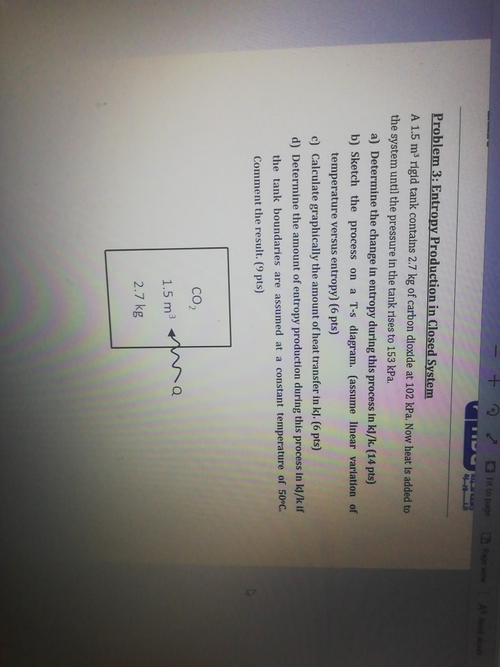 Problem 3: Entropy Production in Closed System A 1.5 | Chegg.com