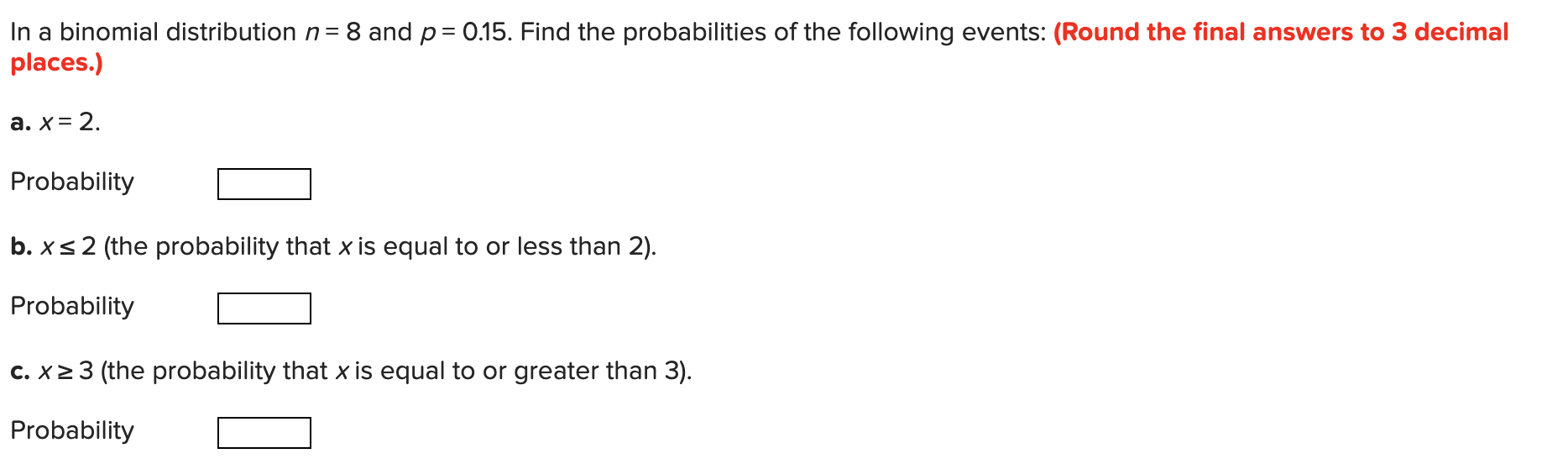 Solved = In A Binomial Distribution N= 8 And P = 0.15. Find | Chegg.com