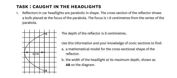 Solved TASK : CAUGHT IN THE HEADLIGHTSReflectors in car | Chegg.com