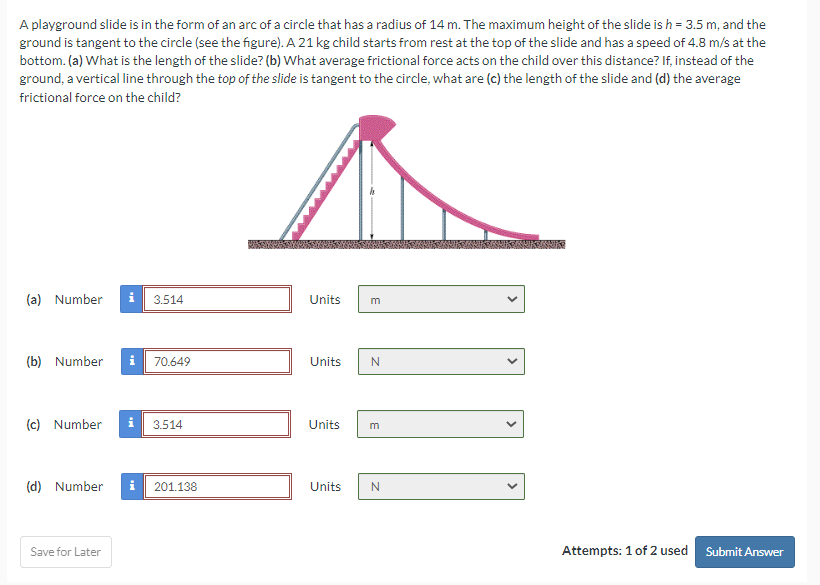 A playground slide is in the form of an arc of a | Chegg.com
