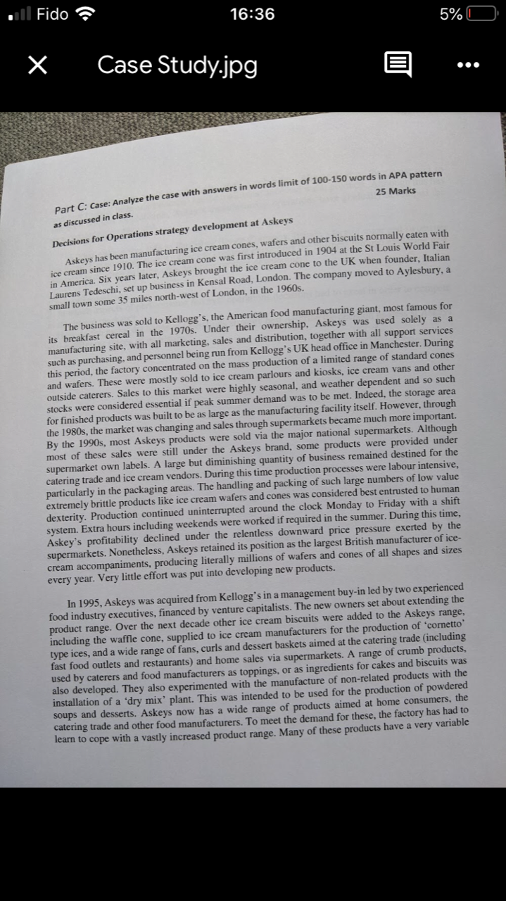 Operations performance objectives case study picture