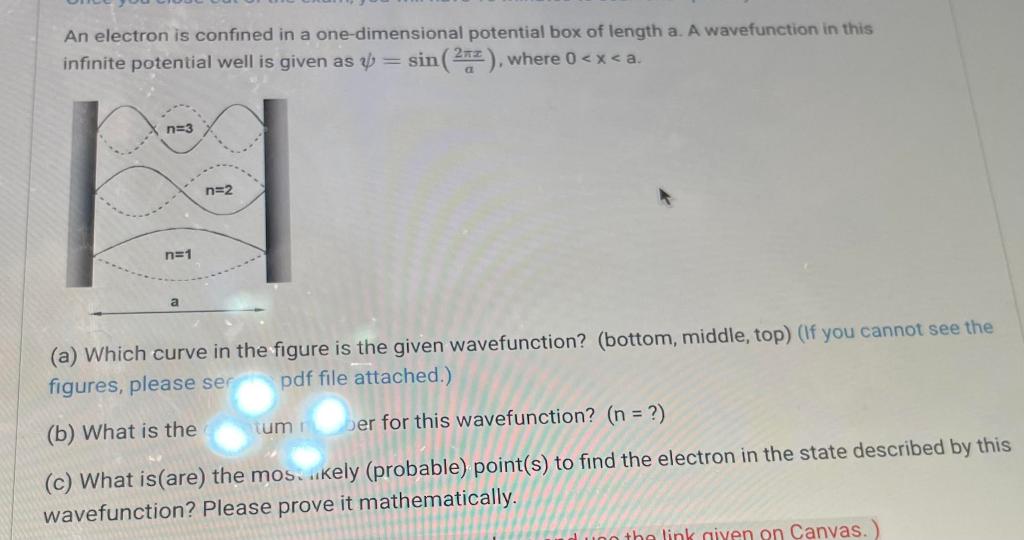 Solved An Electron Is Confined In A One-dimensional | Chegg.com