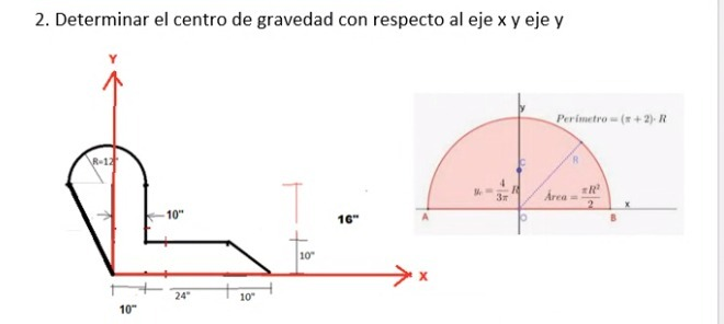 Solved Determine the center of gravity with respect to the | Chegg.com
