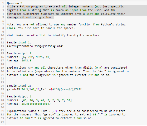 Solved 9 11 1 Question 2: 2 Write A Python Program To | Chegg.Com