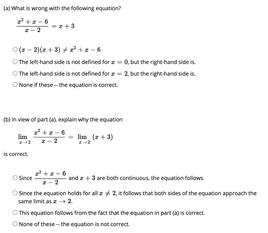 Solved Explain the meaning of each of the following. (a) lim | Chegg.com