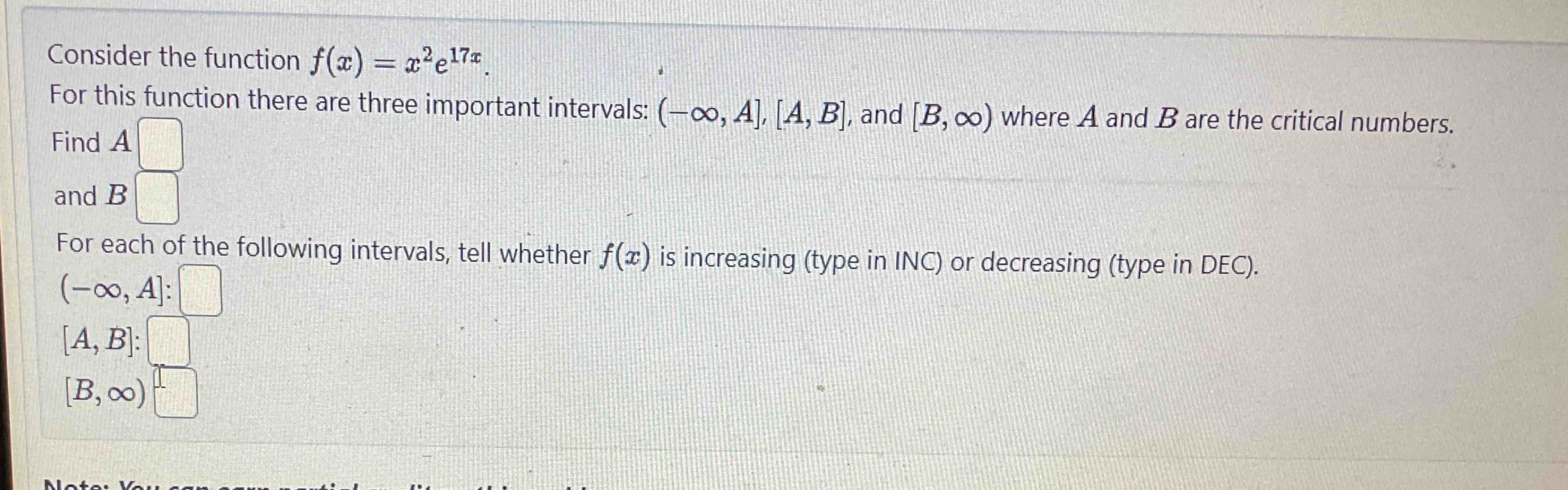 Solved Consider the function f(x)=x2e17x.For this function | Chegg.com