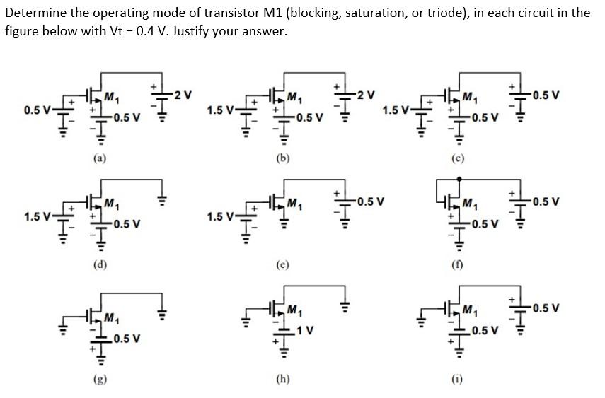 Solved Determine the operating mode of transistor M1