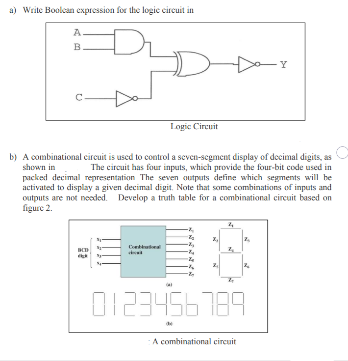 Solved A) Write Boolean Expression For The Logic Circuit In | Chegg.com