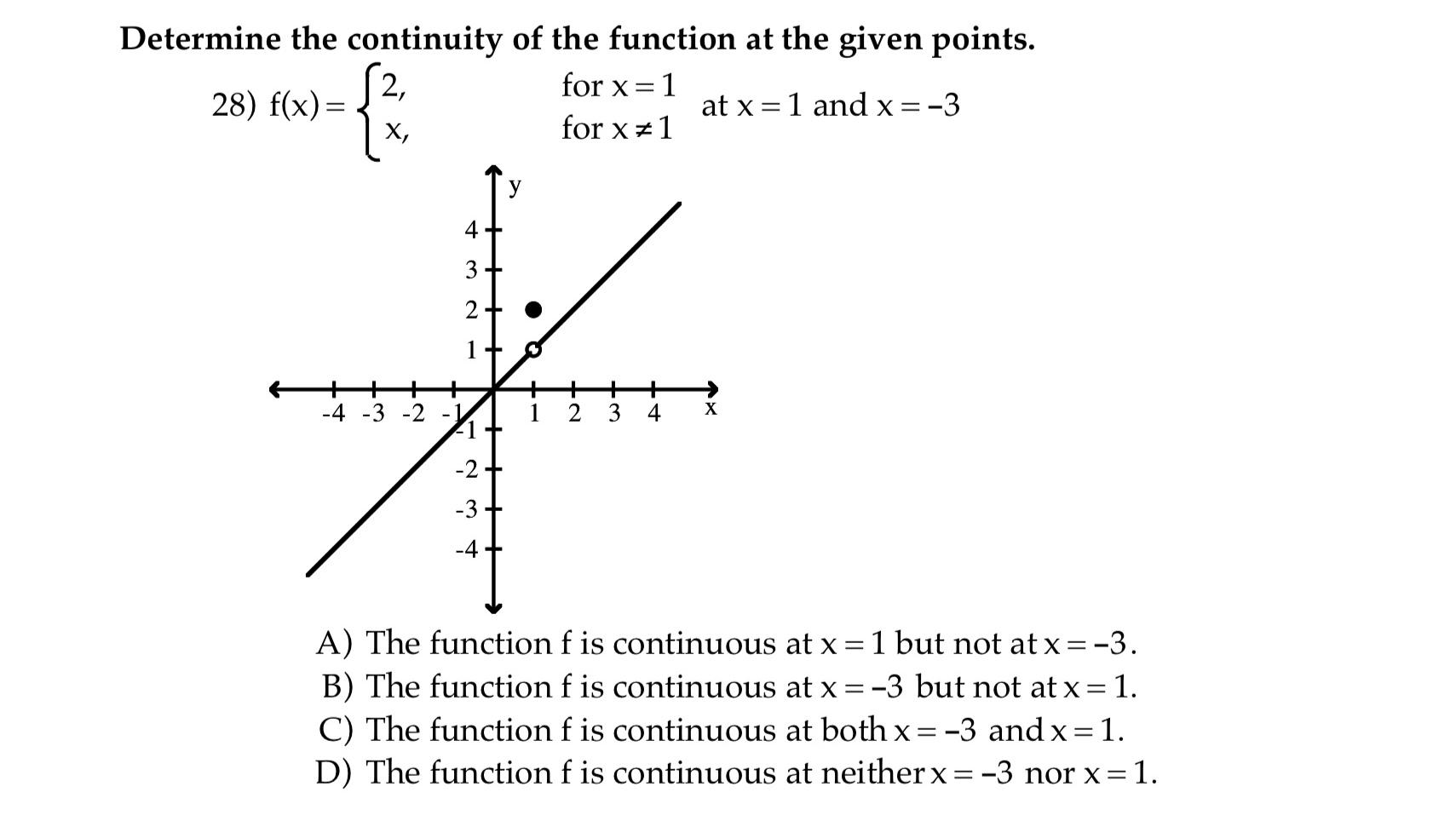 Solved Determine the continuity of the function at the given | Chegg.com