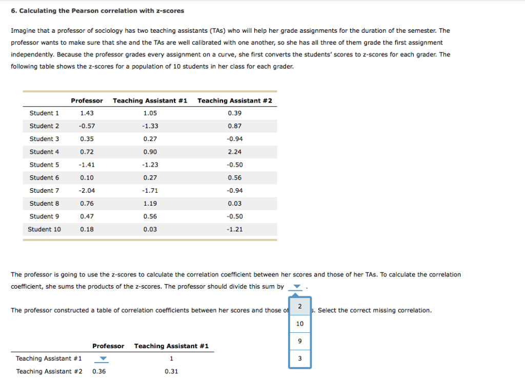 Solved 6. Calculating The Pearson Correlation With Z-scores | Chegg.com