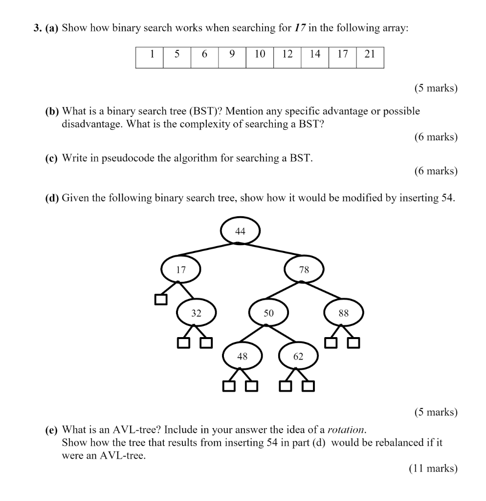 Solved 3. (a) Show How Binary Search Works When Searching | Chegg.com