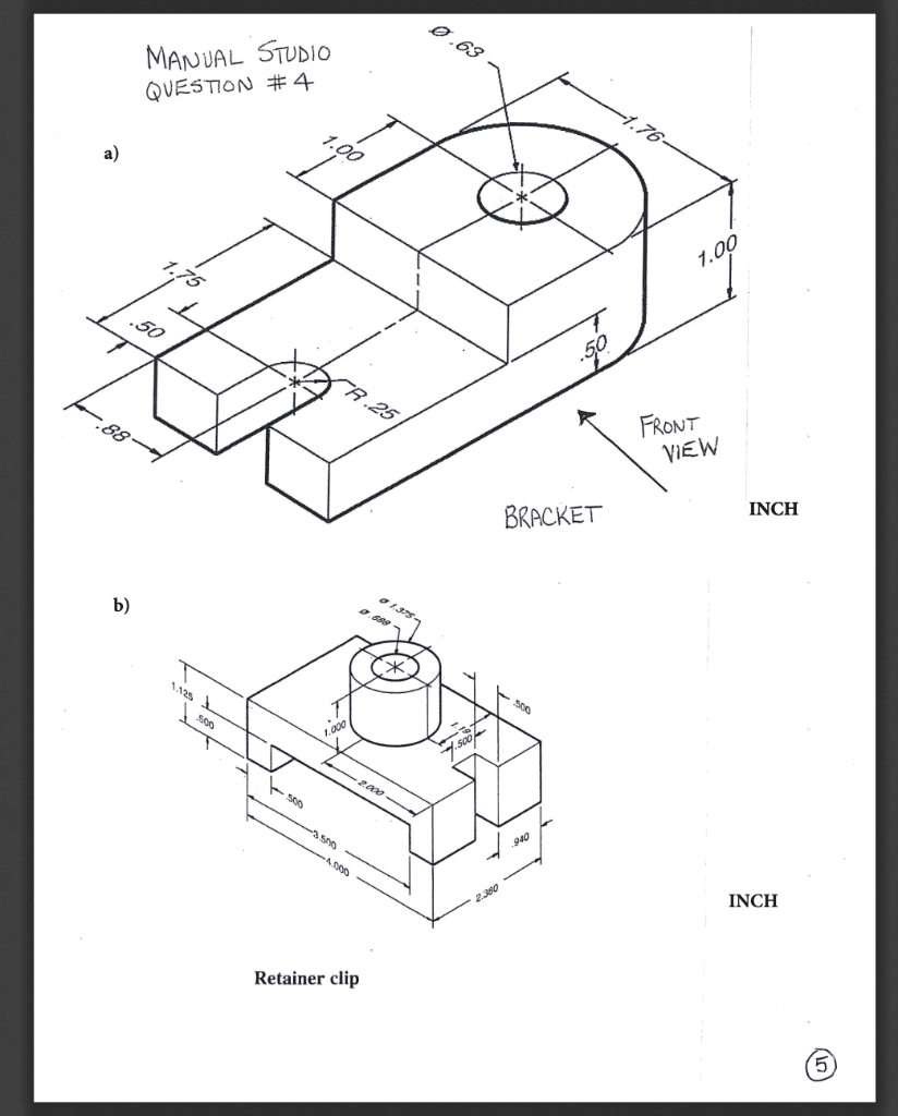 Solved 1. On page 2, three drawings of multiview with their | Chegg.com