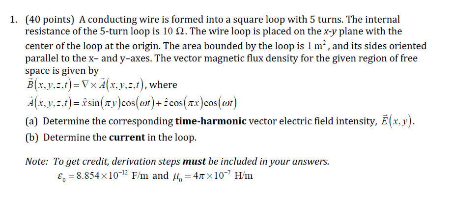 A conducting wire is formed into a square loop with 5 | Chegg.com