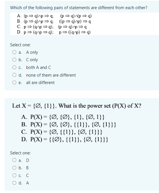 Which Of The Following Pairs Of Statements Are Chegg Com
