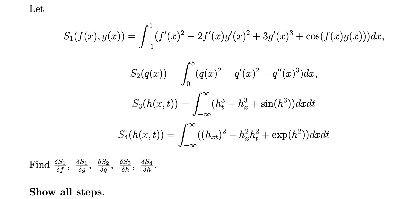 Solved Let = > 5 = S;($(2), g(x)) = L =(w32 – 2%(%)/(a+ | Chegg.com