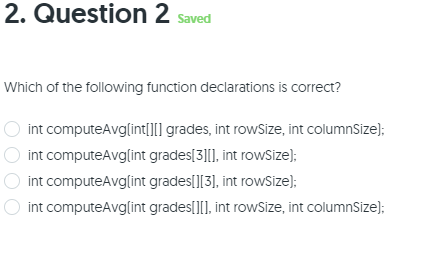 Solved 2. Question 2 saved Which of the following function | Chegg.com