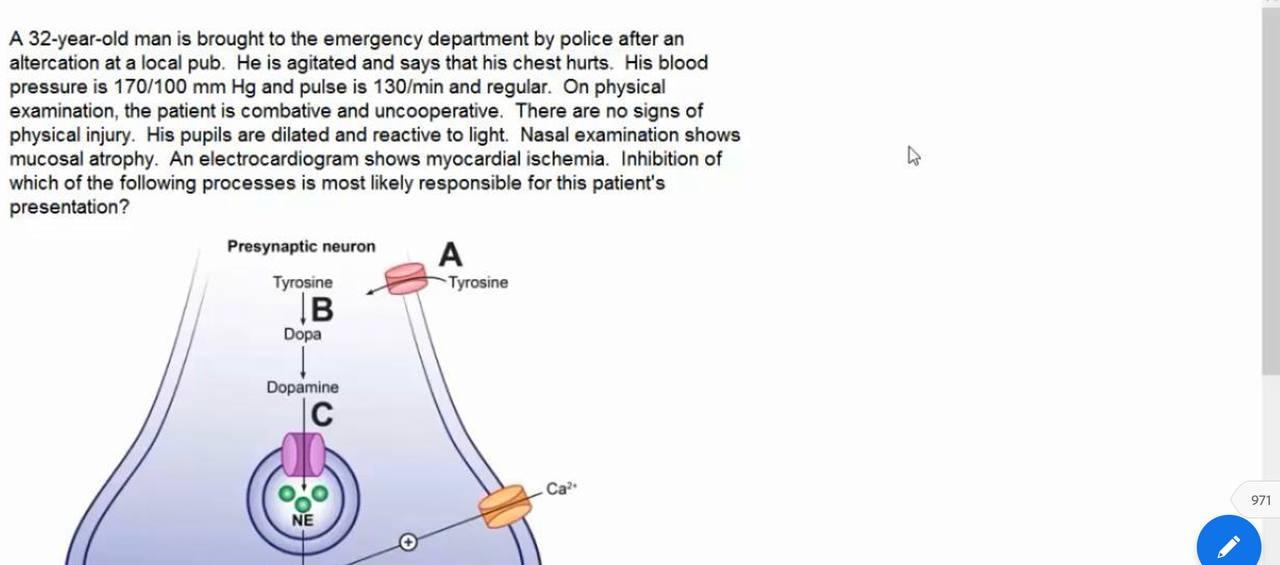 Solved A 32-year-old man is brought to the emergency | Chegg.com