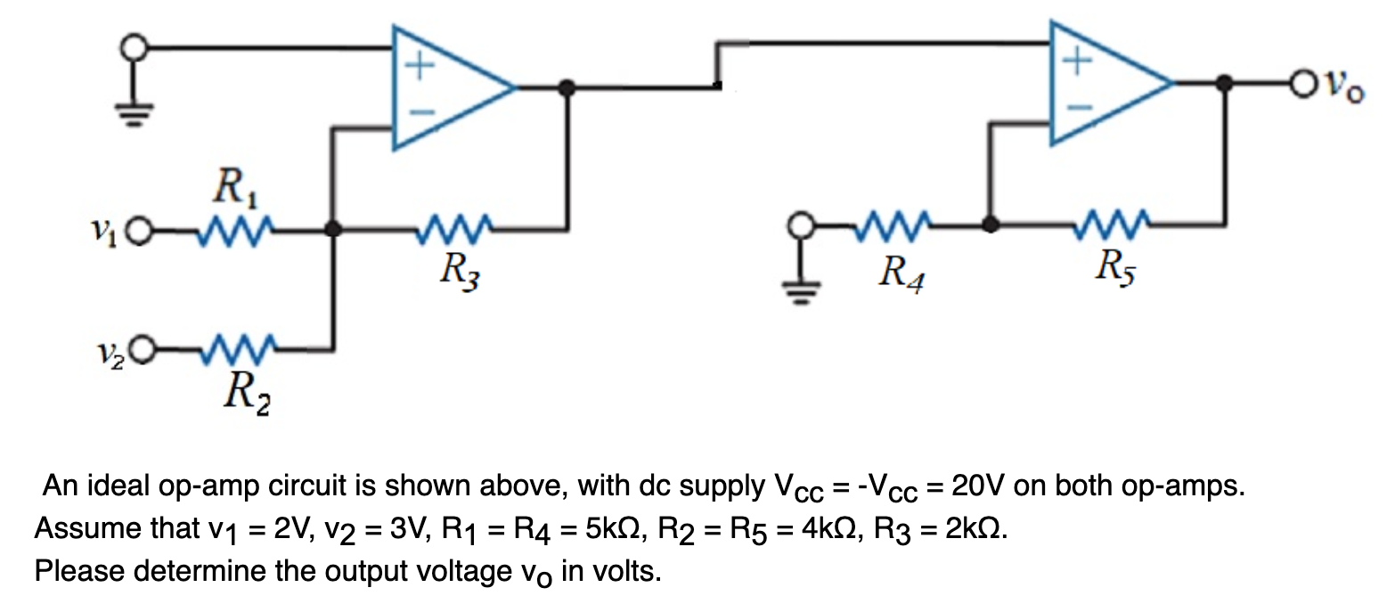 Solved An ideal opamp circuit is shown above, with dc